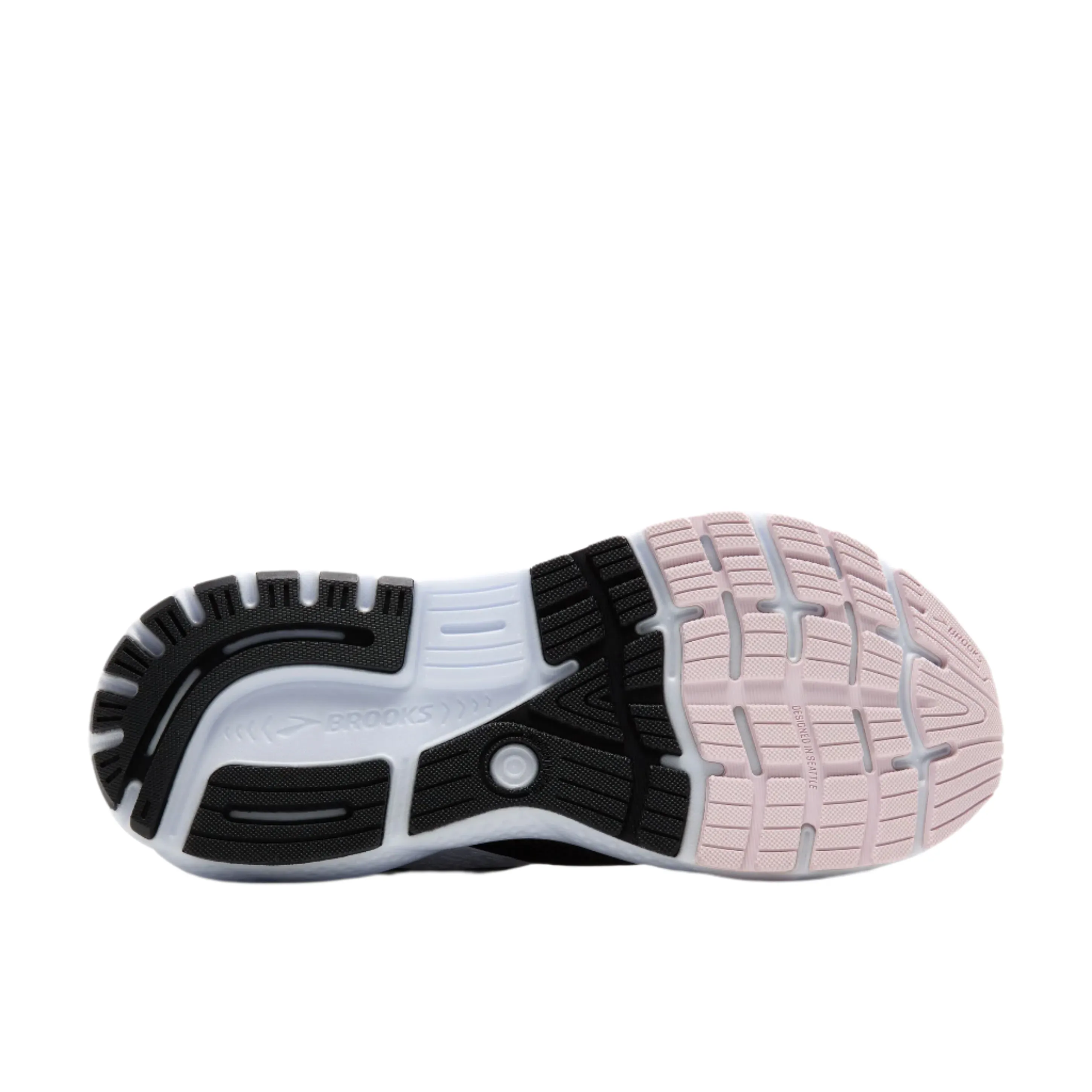 Brooks Women's Ghost 16 Running Shoe - Black/White/Orchid Ice