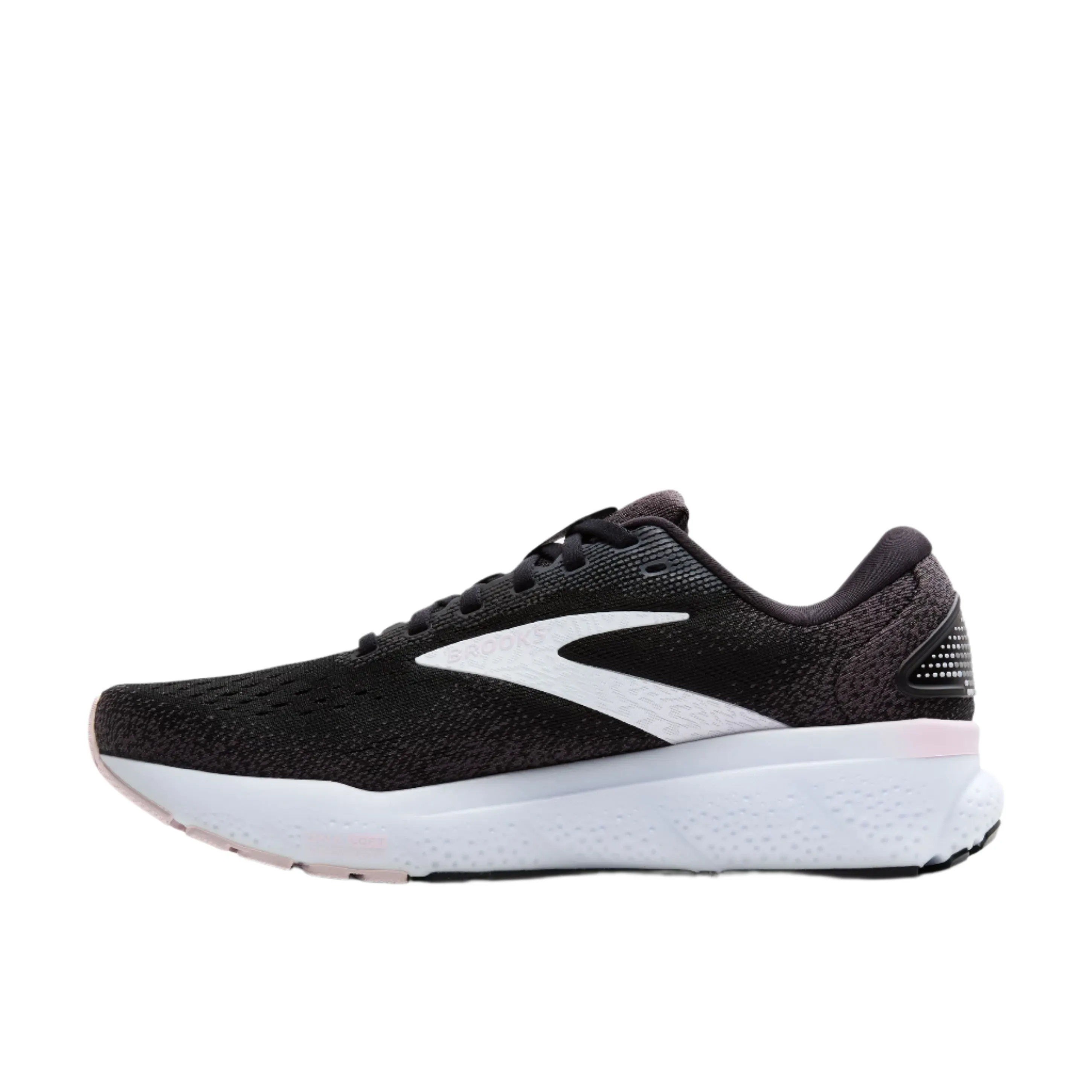 Brooks Women's Ghost 16 Running Shoe - Black/White/Orchid Ice