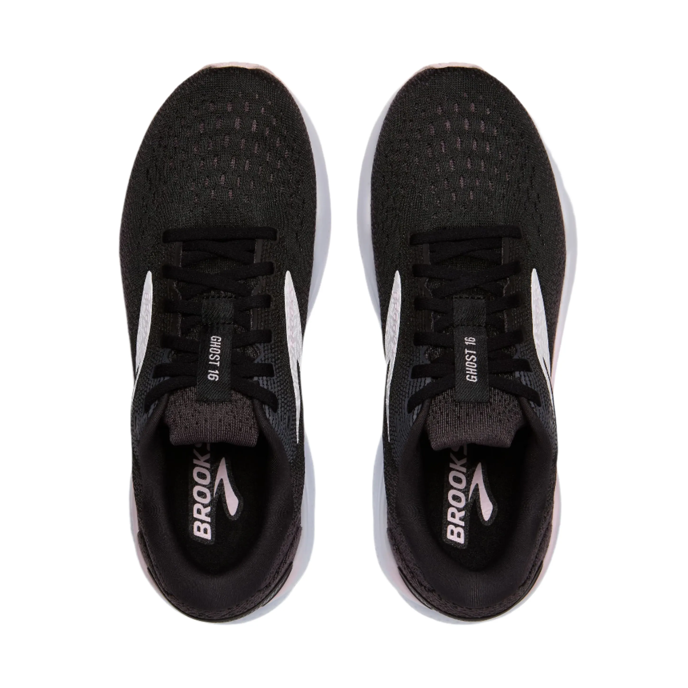 Brooks Women's Ghost 16 Running Shoe - Black/White/Orchid Ice