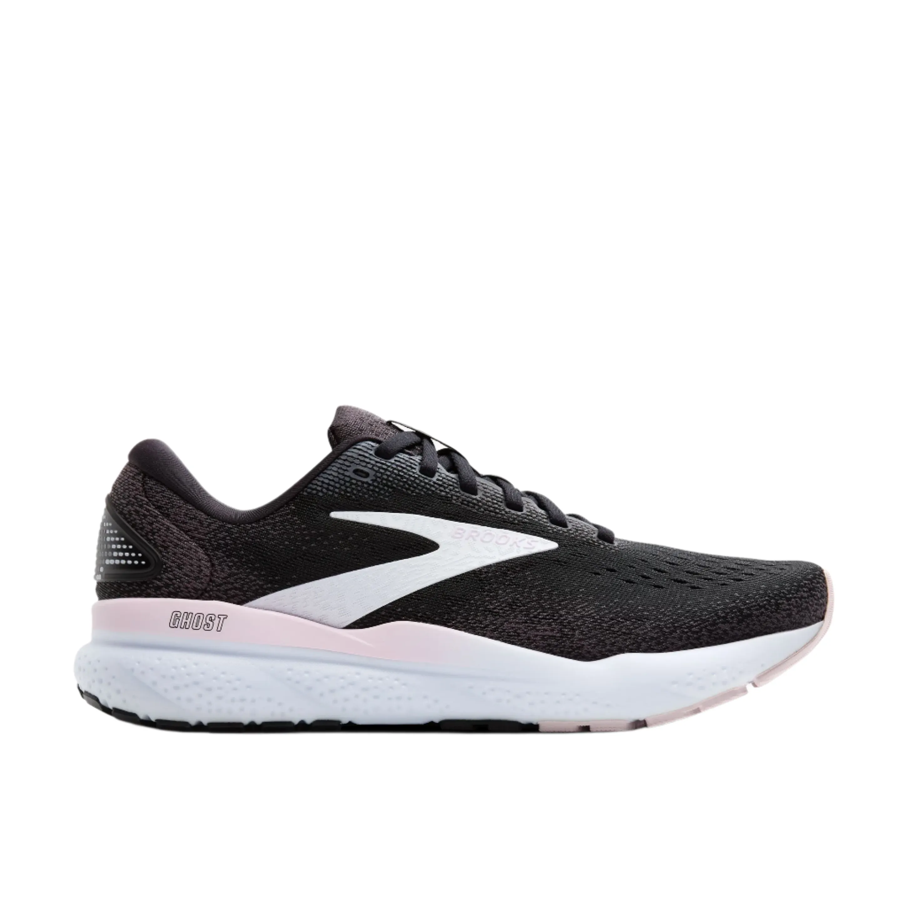 Brooks Women's Ghost 16 Running Shoe - Black/White/Orchid Ice