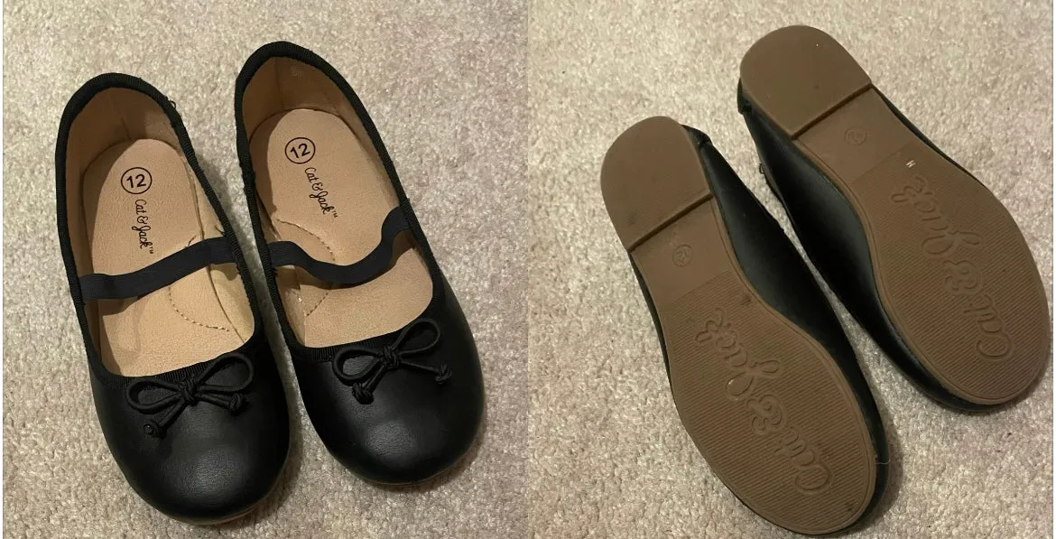 Cat & Jack black ballet flats size 12 - size Shoes:      12 & 12.5 (Little Kid)