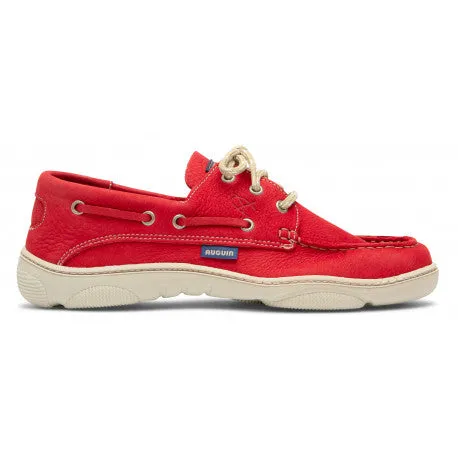 Christophe Auguin French Boat Shoe in Rouge Red