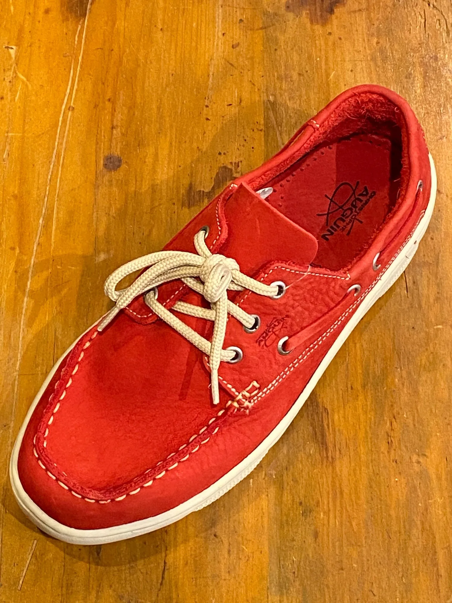 Christophe Auguin French Boat Shoe in Rouge Red