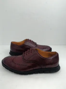 DEER STAGS Men's benton Wingtip Oxford,Burgundy, Leather Size 12 M