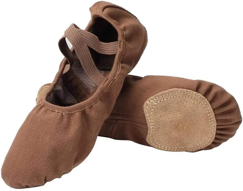 Linodes Dance Shoes for Girls Stretch Canvas Split Sole for Women
