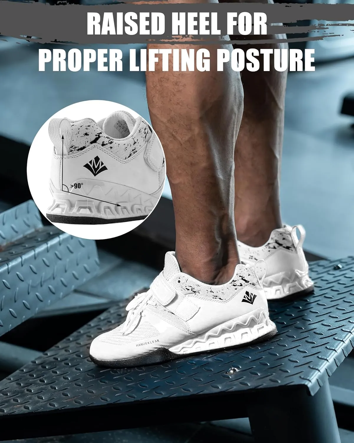 MANUEKLEAR Deadlift Shoes, Strong Anti-Slip Lifting Shoes for Men, Professional Training Weightlifting Shoes for Men and Women, Squat Shoes for Powerlifting with Rubber Non-Slip Sole