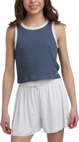Reebok Girls' Active Shorts Set - 2 Piece Ribbed Knit Sleeveless Tank Top and Butterfly Shorts with Drawstring (Sizes: 7-12)