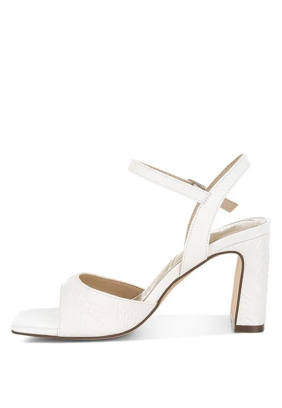 Textured Faux Leather Sandals