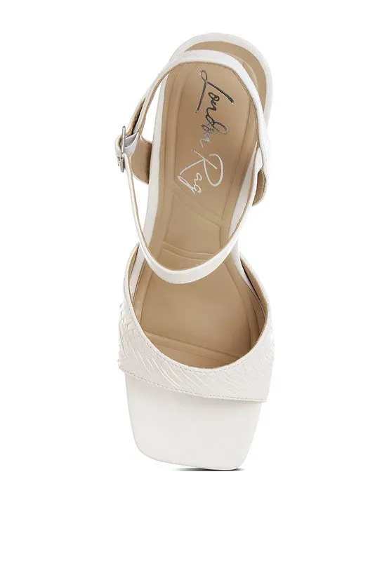 Textured Faux Leather Sandals