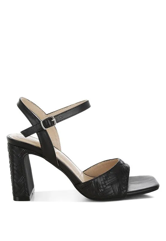 Textured Faux Leather Sandals