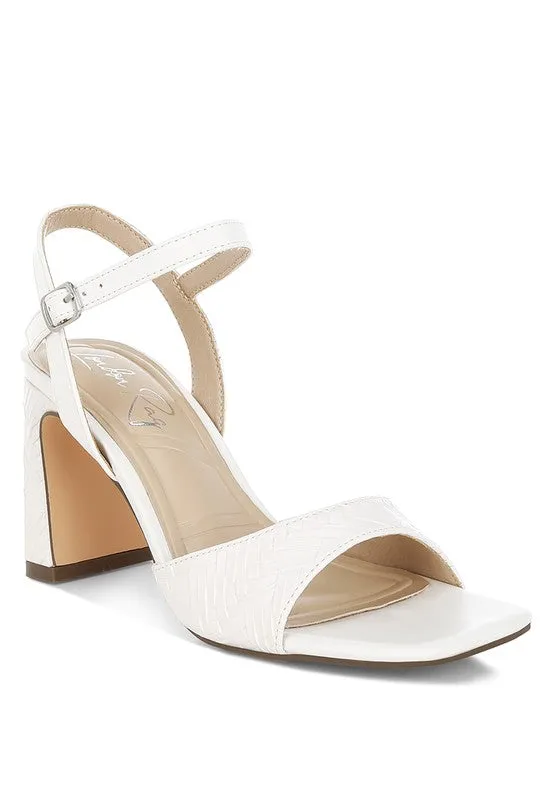 Textured Faux Leather Sandals
