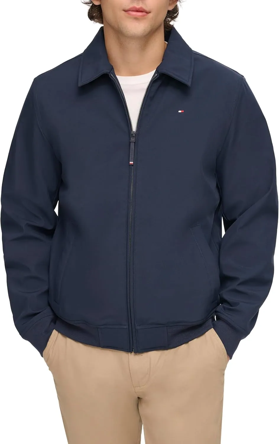 Tommy Hilfiger Mens Lightweight Water Resistant Varsity Bomber Jacket