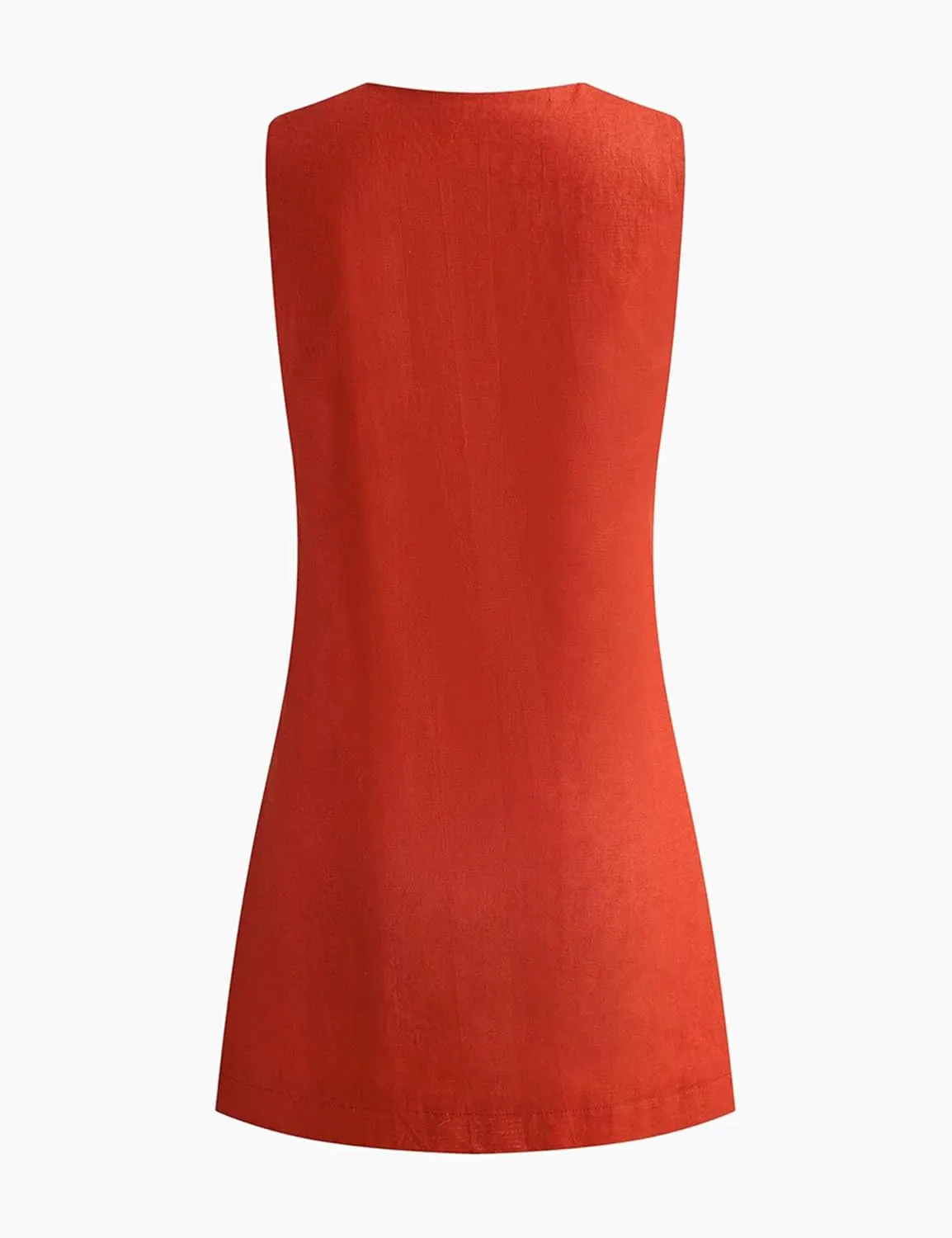 Womens Summer Cotton Linen V Neck Short Dress Sleeveless Mini Dress Casual A Line Tank Sundress